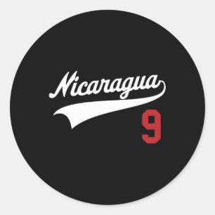 Nicaragua Soccer Baseball Beisbol 9 Classic Round Sticker