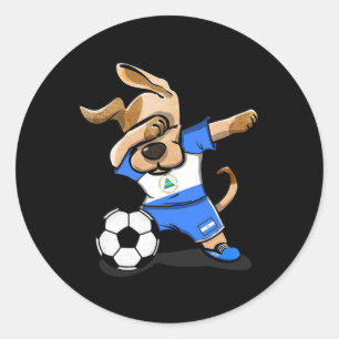 Nicaragua Soccer Nicaragua Men Women Kids Classic Round Sticker