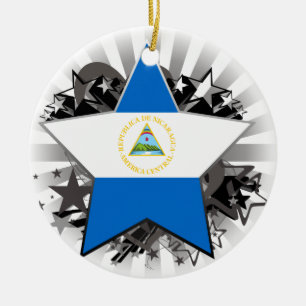 Nicaragua Star Ceramic Tree Decoration