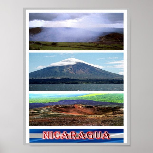 Nicaragua - Volcán - Mosaic - Poster (Front)