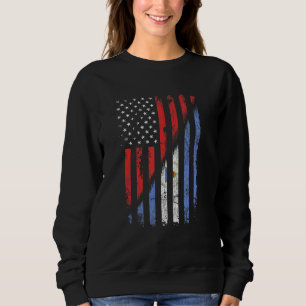 Nicaraguan American Flag Retro Style Usa Nicaragua Sweatshirt