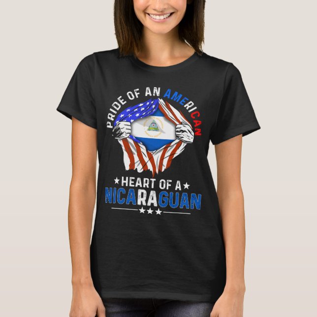 Nicaraguan American Foreign Nicaragua Flag T-Shirt (Front)