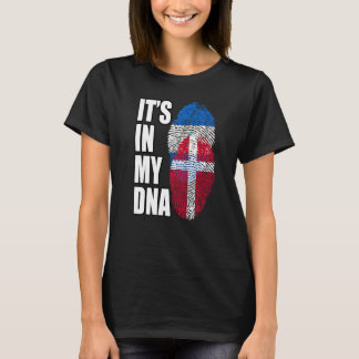 Nicaraguan And Danish Dna Flag Heritage T-Shirt