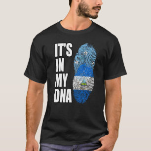 Nicaraguan And Micronesian Mix Dna Heritage Flag T-Shirt