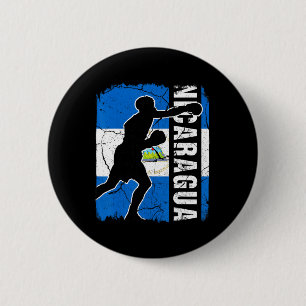 Nicaraguan Boxing Team Nicaragua Flag Boxing Glove 6 Cm Round Badge