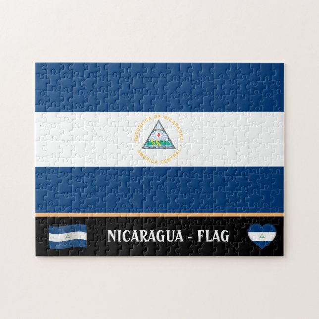 Nicaraguan Flag & Nicaraguan country / Nicaragua Jigsaw Puzzle (Horizontal)