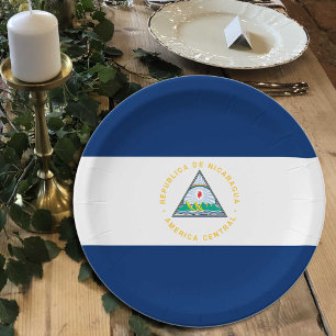 Nicaraguan Flag plates, party, sports, Nicaragua Paper Plate