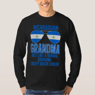 Nicaraguan Grandma Nicaragua Flag Sunglasses Mothe T-Shirt