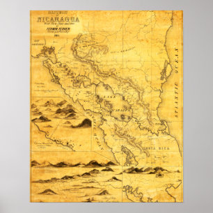NicaraguaPanoramic MapNicaragua Poster