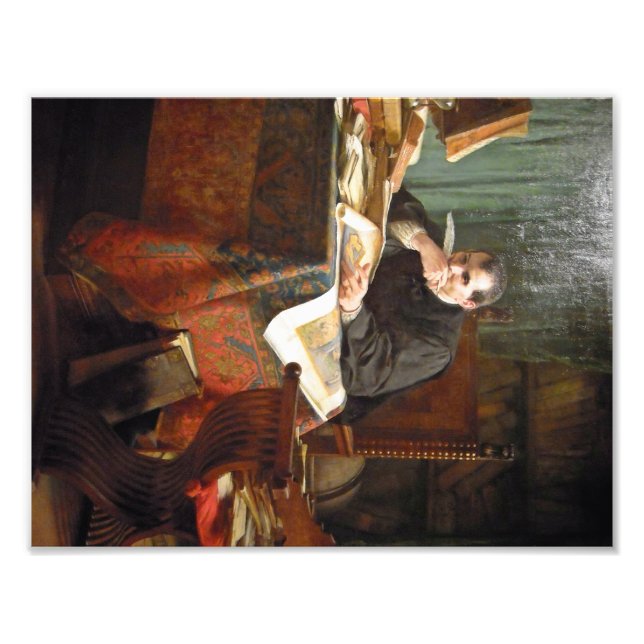 Niccolò Machiavelli in his study, by Stephano Ussi Photo Print (Front)