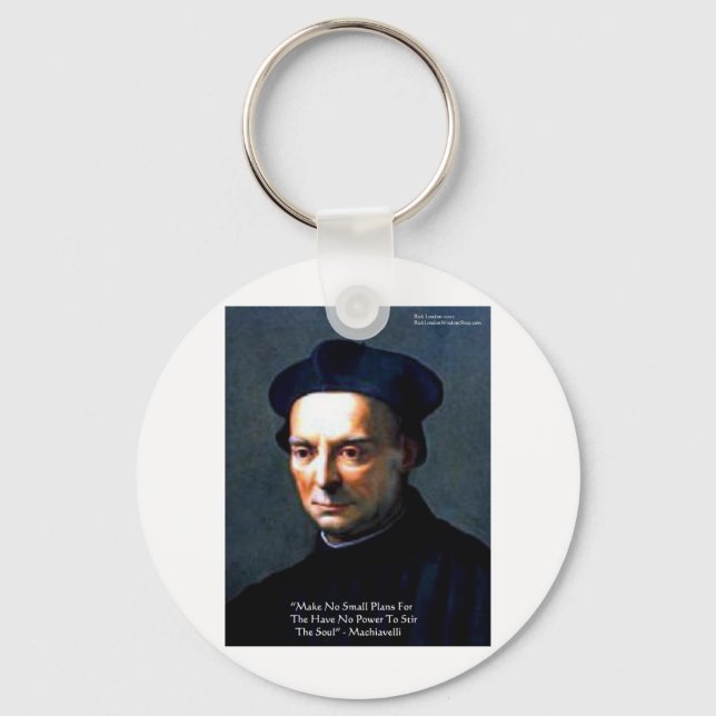Niccolo Machiavelli "Power" Wisdom Quote Gifts Key Ring (Front)