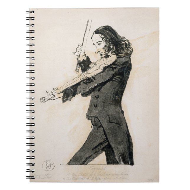 Niccolo Paganini (1782-1840) Playing the Violin, 1 Notebook (Front)