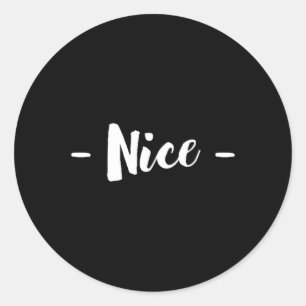 Nice A Christmas Design That Says Nice Classic Round Sticker