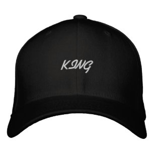 Nice and Handsome King Text Basic Flexfit Wool Embroidered Hat