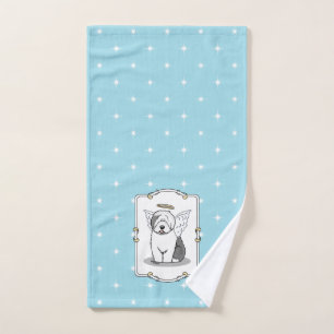 Nice Angel Old English Sheepdog (Grey 1) - Cute Bath Towel Set