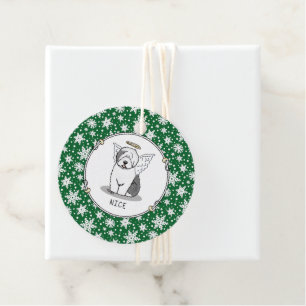 Nice Angel Old English Sheepdog (Grey 1) - Cute Favour Tags