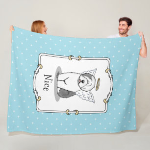 Nice Angel Old English Sheepdog (Grey 1) - Cute Fleece Blanket