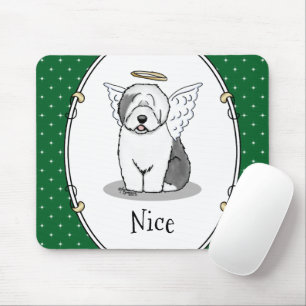 Nice Angel Old English Sheepdog (Grey 1) - Cute Mouse Pad
