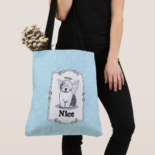 Nice Angel Old English Sheepdog (Grey 1) - Cute Tote Bag