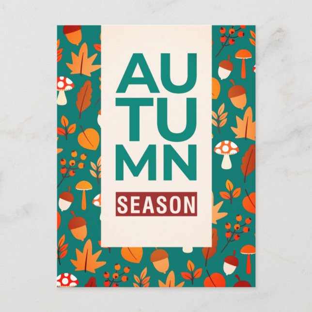 Nice Autumn Season with pine and Leaves Holiday Postcard (Front)