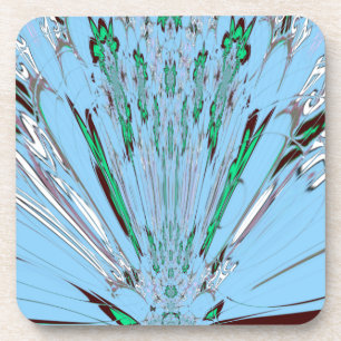 Nice Beautiful Aqua Blue Amazing Floral Motif Art Coaster