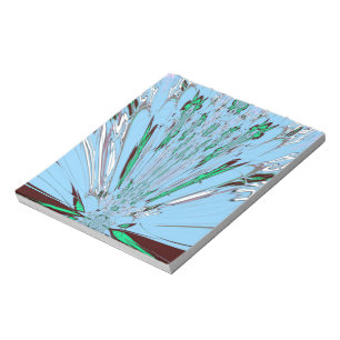 Nice Beautiful Aqua Blue Amazing Floral Motif Art Notepad