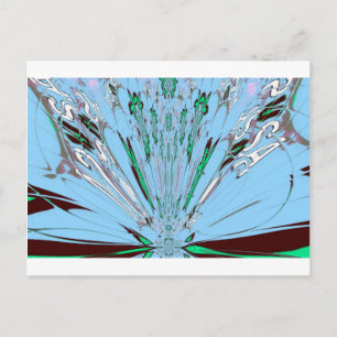Nice Beautiful Aqua Blue Amazing Floral Motif Art Postcard