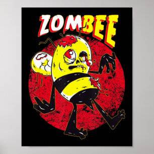 Nice Beekeeping Zombie Honeybee Zombee Beekeeper’s Poster