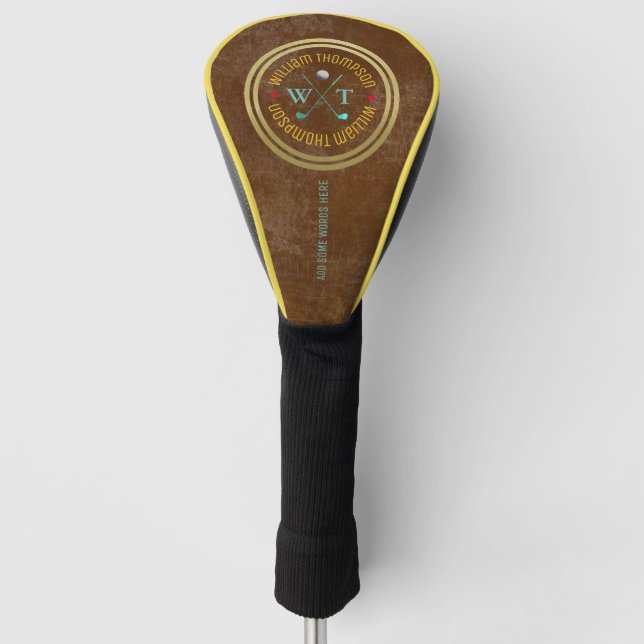 nice brown golf-player golf head cover (Front)