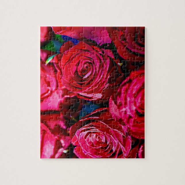Nice Bunch Of Red Roses Challenging Jigsaw Puzzle (Vertical)