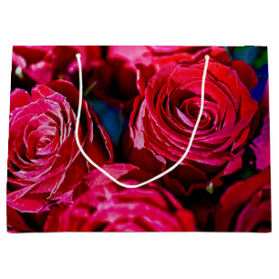 Nice Bunch Of Red Roses Large Gift Bag
