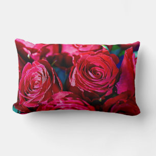 Nice Bunch Of Red Roses Lumbar Cushion