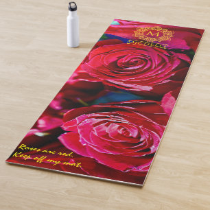 Nice Bunch Of Red Roses Monogrammed Yoga Mat