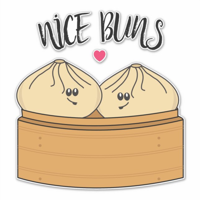 Nice Buns Cheeky Chat Up Dumplings Food Pun (Front)