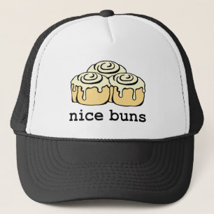 Nice Buns Cinnamon Roll Funny Cartoon Design Trucker Hat