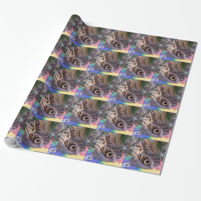 Nice Butterfly Wrapping Paper (Unrolled)