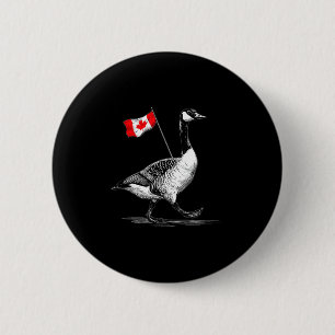 Nice Canada Animal With Flag For Goose Lovers 6 Cm Round Badge