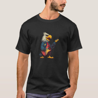 Nice Cartoon Eagle with Guitar for Guitarists T-Shirt