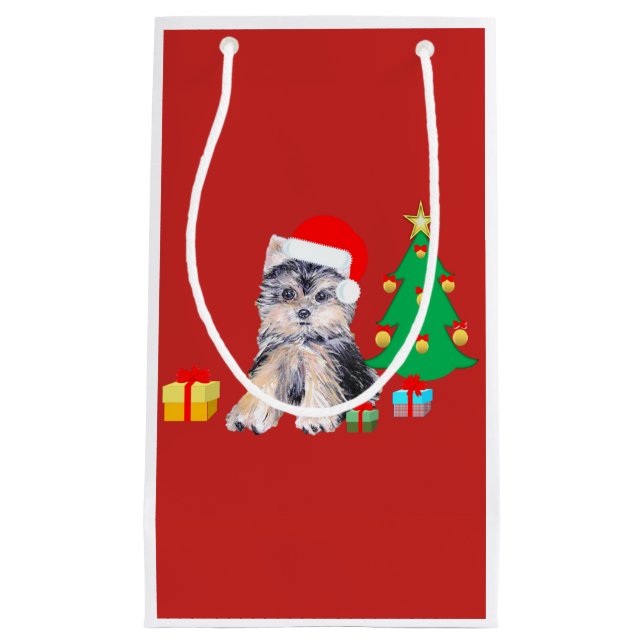 Nice Christmas dog Small Gift Bag (Front)