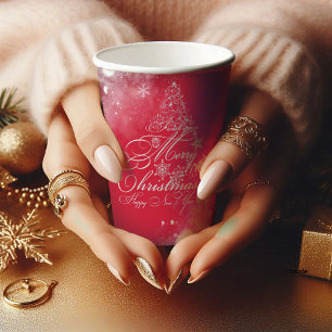 Nice christmas tree typography Paper cup