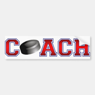 Nice Coach Hockey Insignia Bumper Sticker