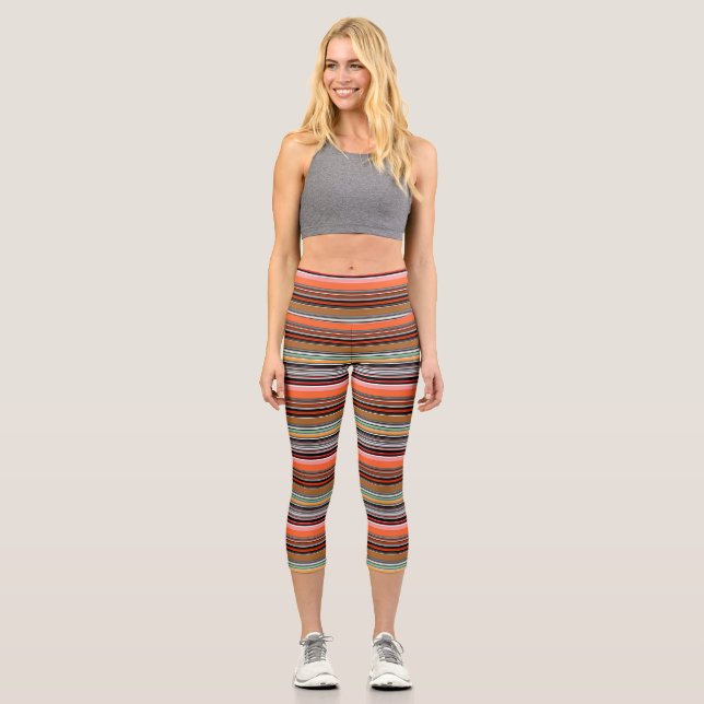 Nice colourful stripes capri leggings (Front)