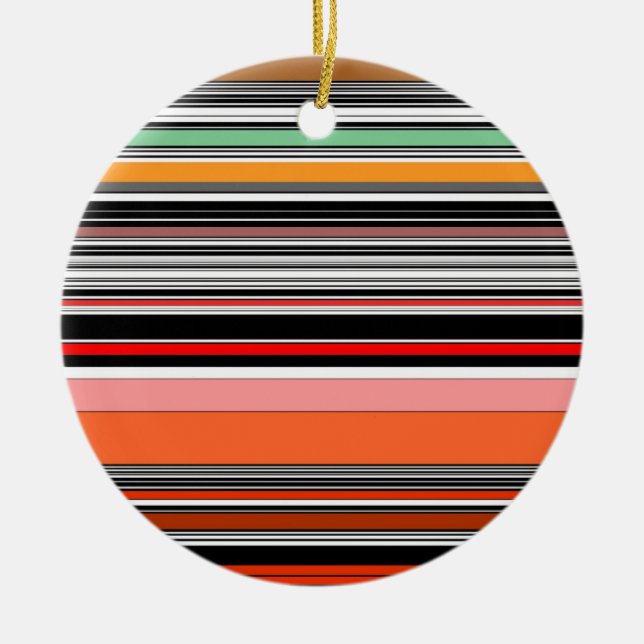 Nice colourful stripes ceramic ornament (Front)