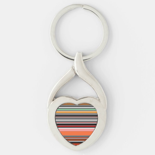 Nice colourful stripes key ring (Front)