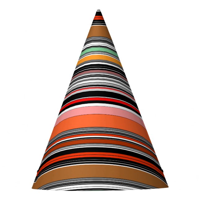 Nice colourful stripes party hat (Front)