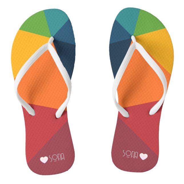 Nice colourful Triangles Pattern Thongs (Footbed)