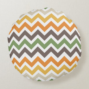 Nice colourful zigzag pattern round pillow