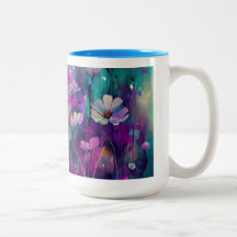 Nice cup of drink with blue flowers