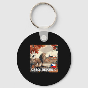 Nice czech republic city graphic with lion for man key ring