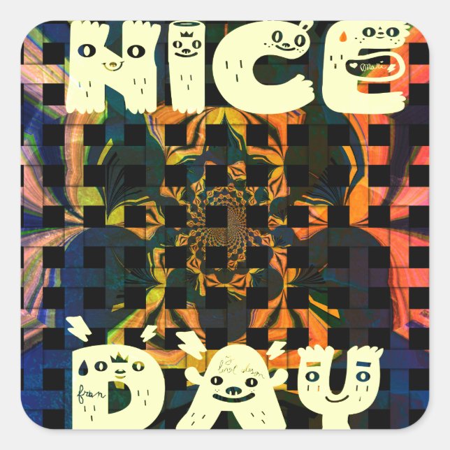 Nice Day Square Sticker (Front)